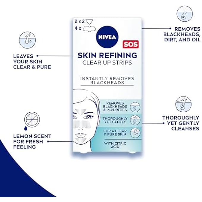 Nivea FACE STRIPS, SKIN REFINING CLEAR-UP, CITRID ACID, 2X6 STRIPS - Image 3